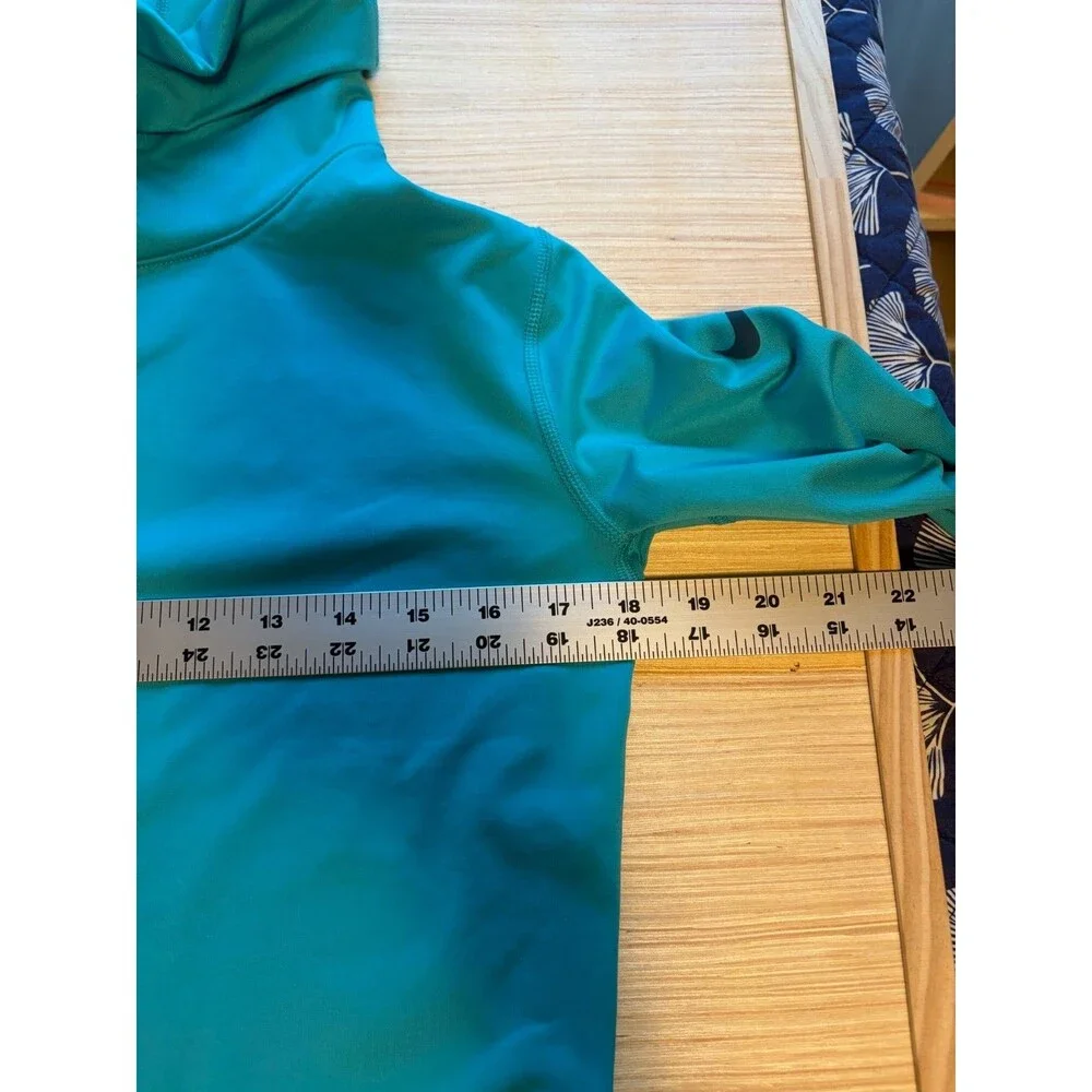 Nike Pro Dri-FIT Womens L Teal Cowl Neck Long Sleeve Thumbhole Running Top